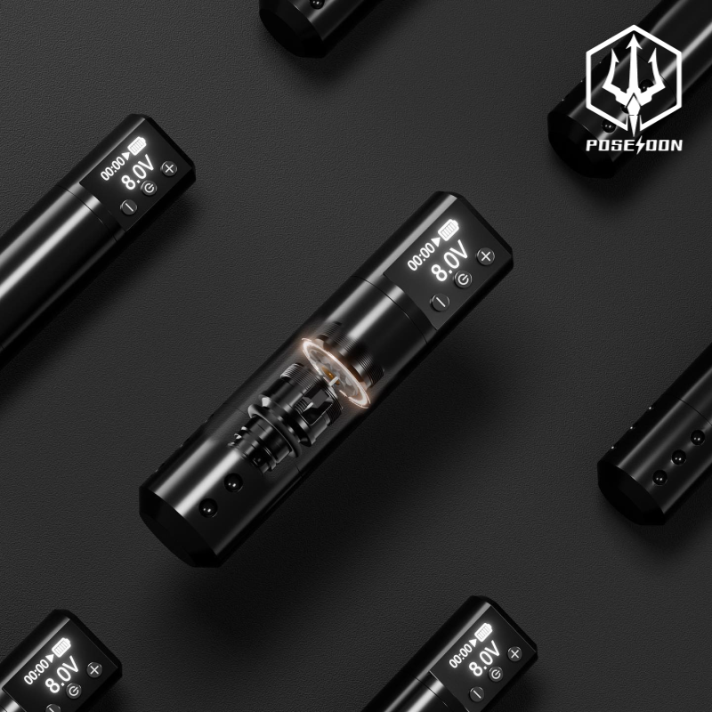 POSEIDON WIRELESS OLED TATTOO PEN MACHINE WITH TIMING - 4.2mm
