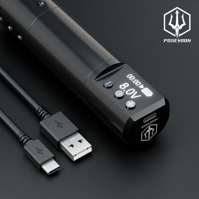 POSEIDON WIRELESS OLED TATTOO PEN MACHINE WITH TIMING - 4.2mm