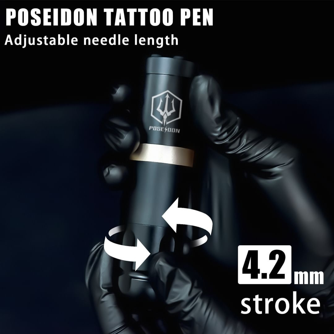 Poseidon OLED Wireless Tattoo Pen Machine - 4.2mm