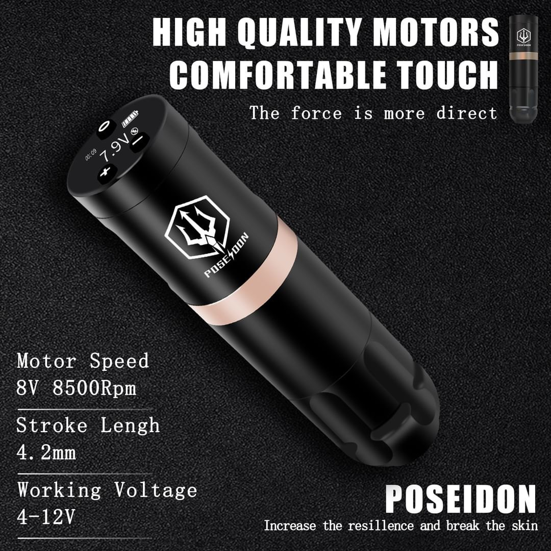 Poseidon OLED Wireless Tattoo Pen Machine - 4.2mm