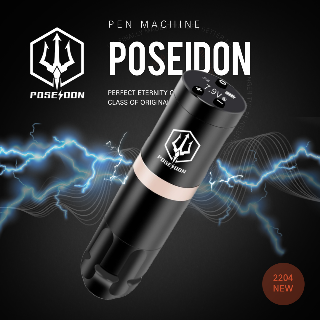 Poseidon OLED Wireless Tattoo Pen Machine - 4.2mm