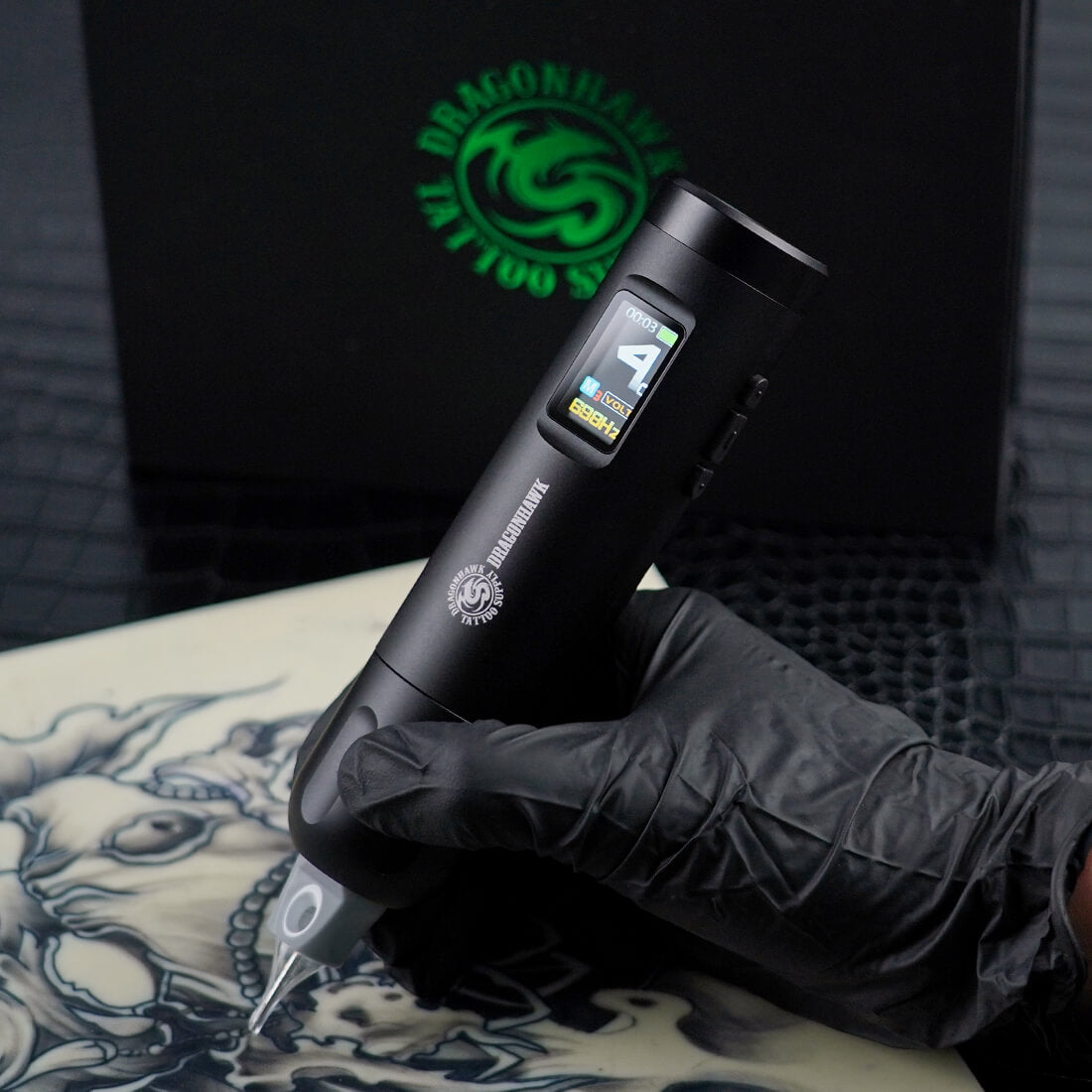 Dragonhawk Wireless Tattoo Pen Machine Brushless Motor with 3.5MM Stroke Smart Screen | X7