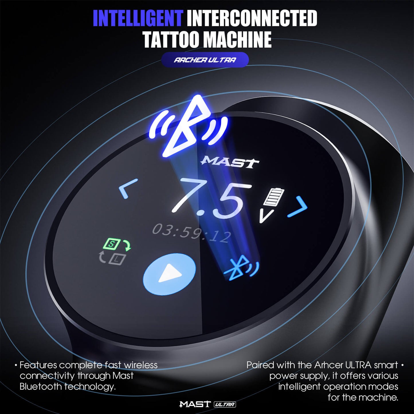 MAST Wireless Tattoo Pen Smart Machine with 4.5MM Stroke | Mast Archer Ultra