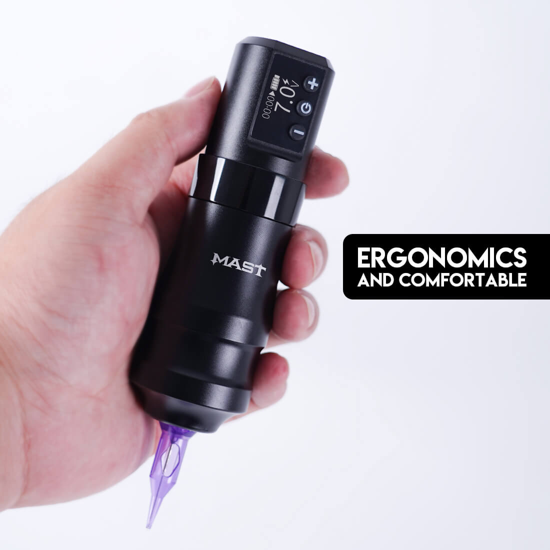 MAST Wireless Tattoo Pen Machine with 3.6MM Stroke Fast-Charging | Mast Mini (BLACK)