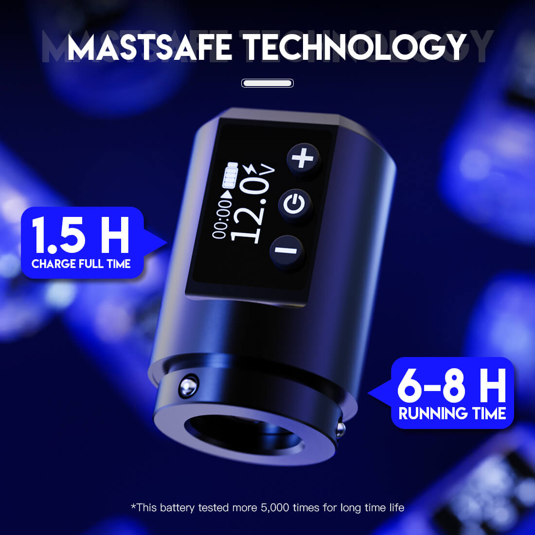 MAST Wireless Tattoo Pen Machine with 3.6MM Stroke Fast-Charging | Mast Mini (BLACK)